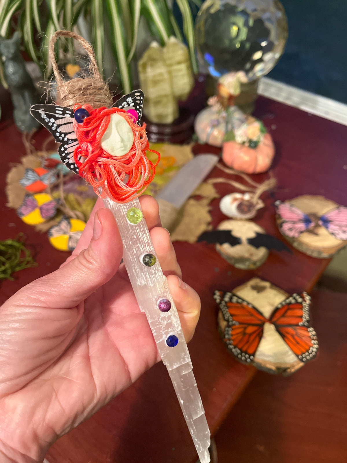 Dangling little Spirits-Selenite hanging ornaments