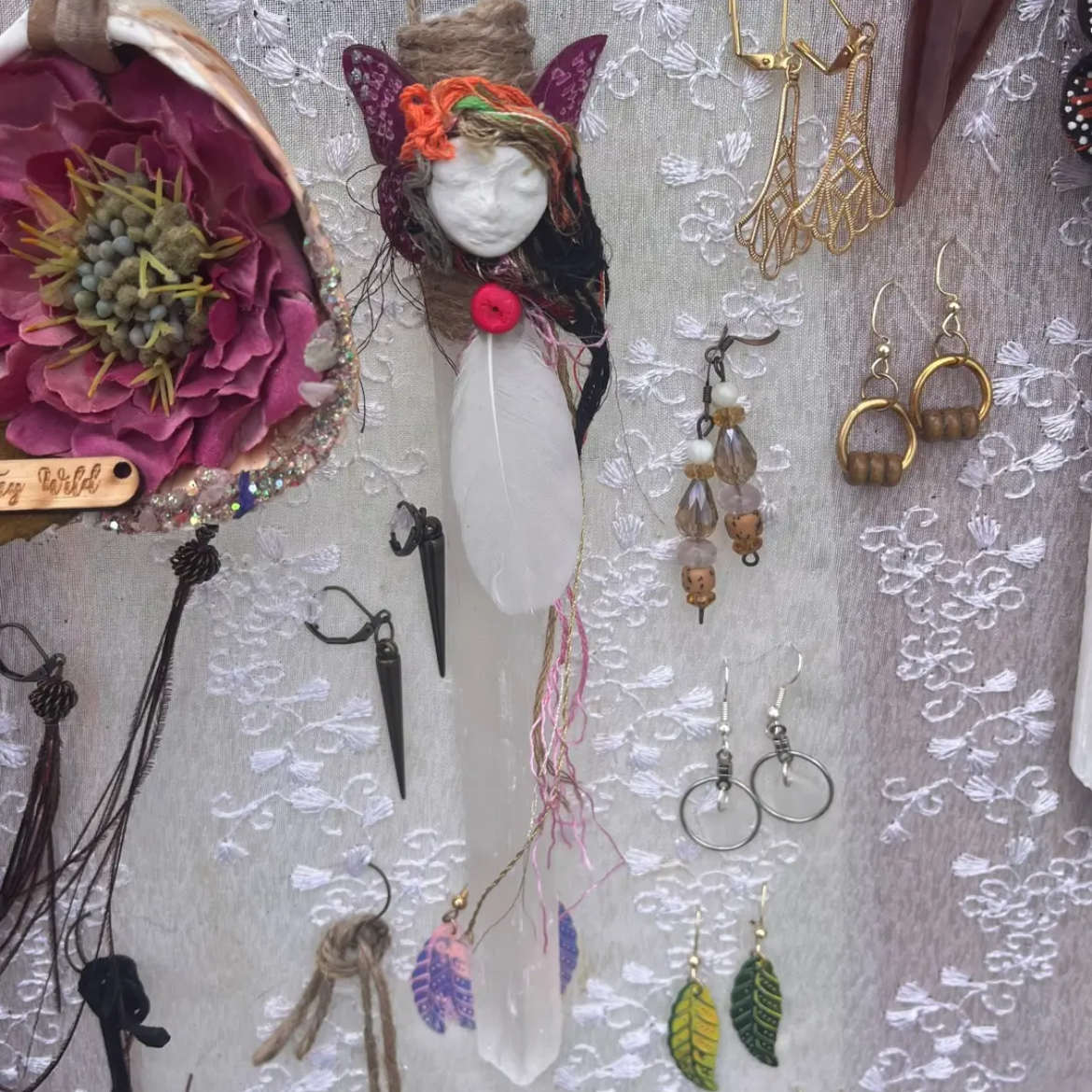 Dangling little Spirits-Selenite hanging ornaments