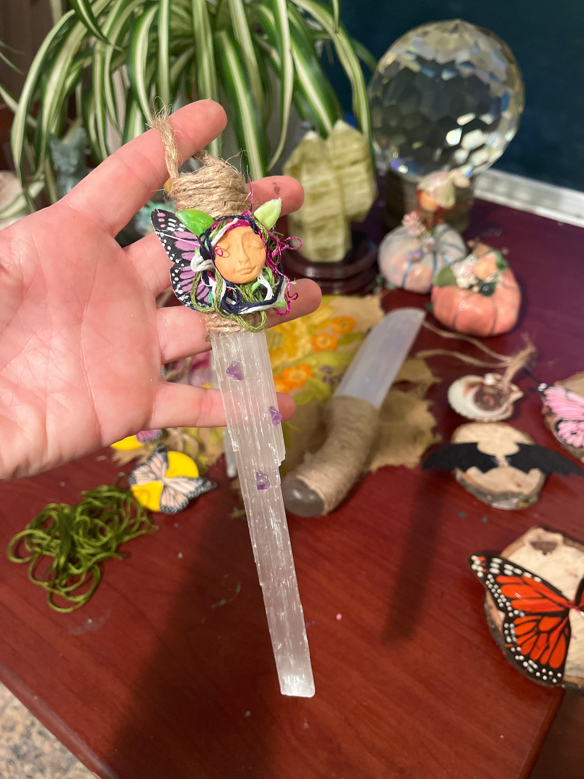 Dangling little Spirits-Selenite hanging ornaments