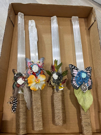 Assorted Wands of Questionable Origin – Handmade Selenite Fairy Wands